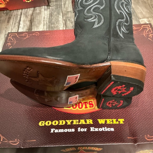 Los Altos Women’s Leather Black Cowboy Boots Size 6.5 - Picture 7 of 16